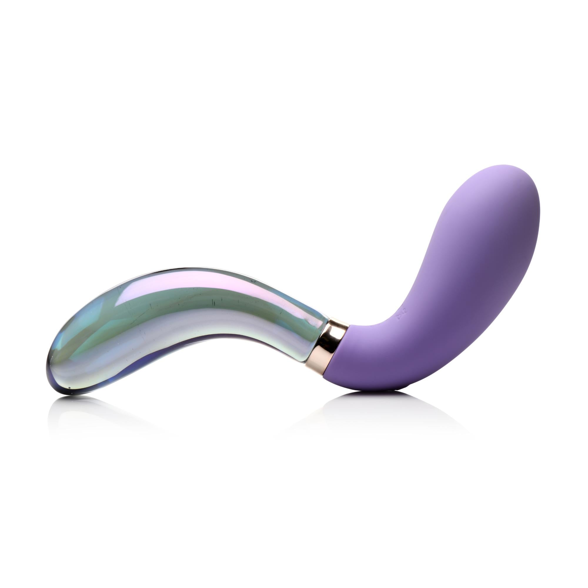 Prisms Erotic Glass Vibra-Glass 10X Pari Dual Ended Wavy Silicone/Glas