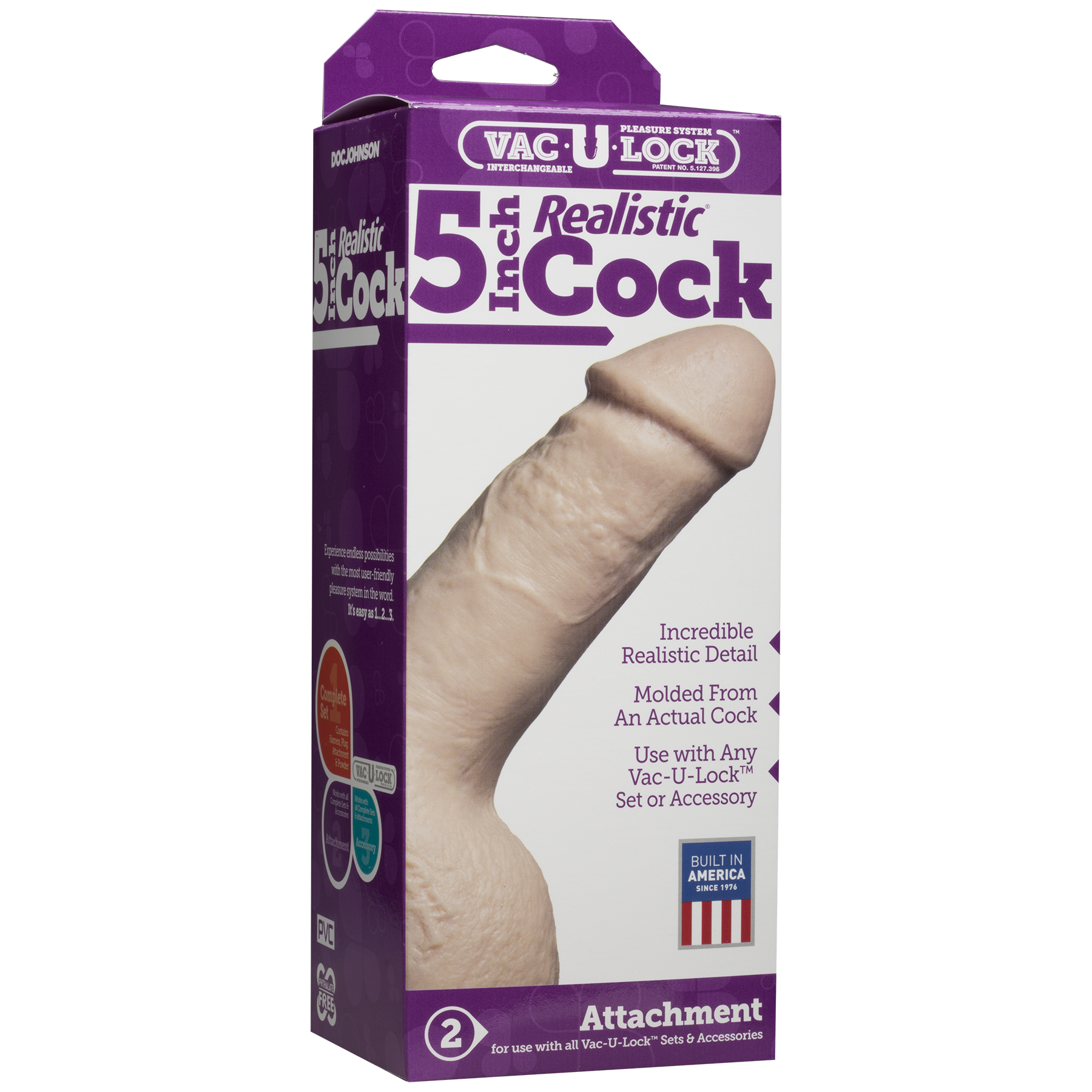 Vac-U-Lock - 5 Inch Realistic® Cock