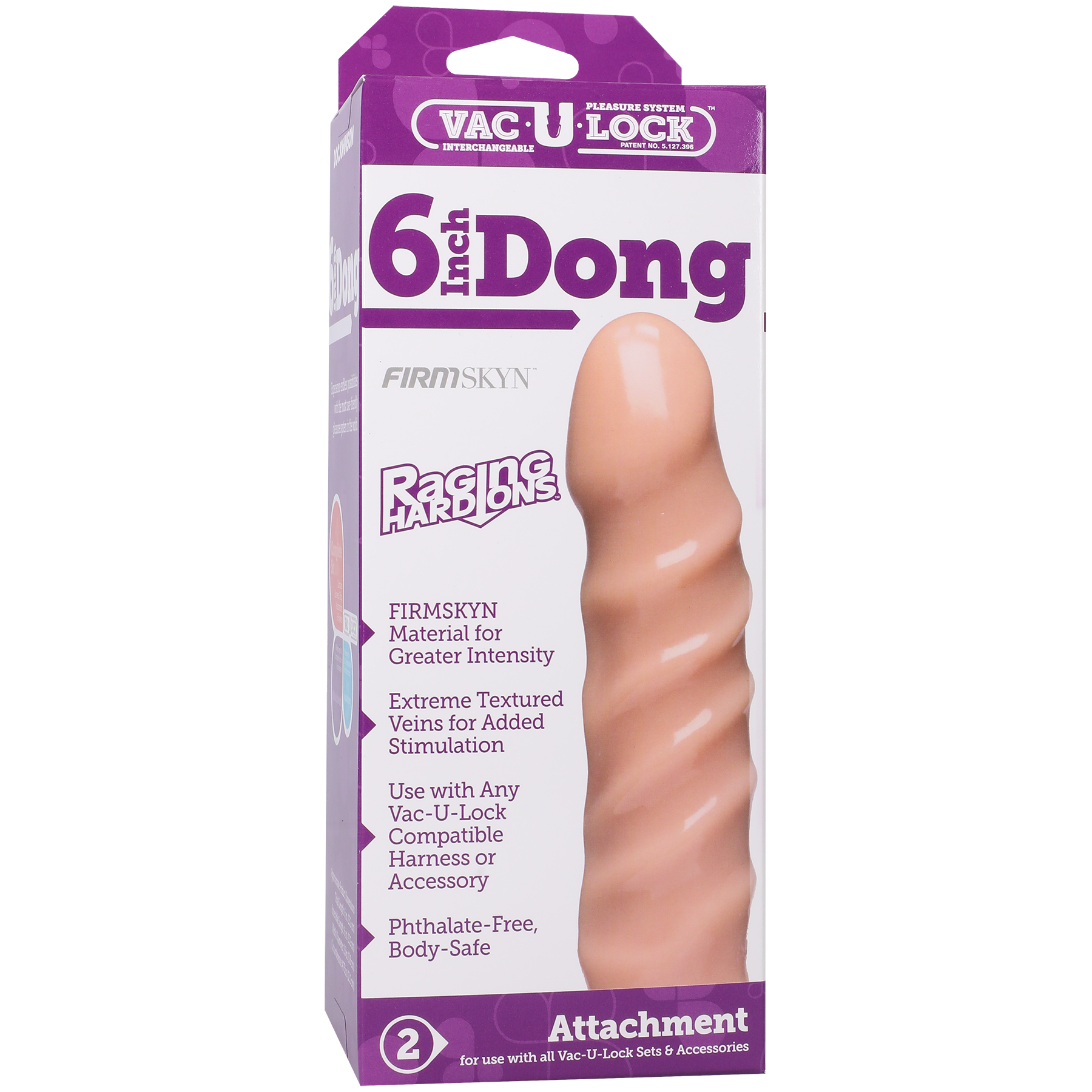 Vac-U-Lock - 6 Inch Dong - Raging Hard-Ons