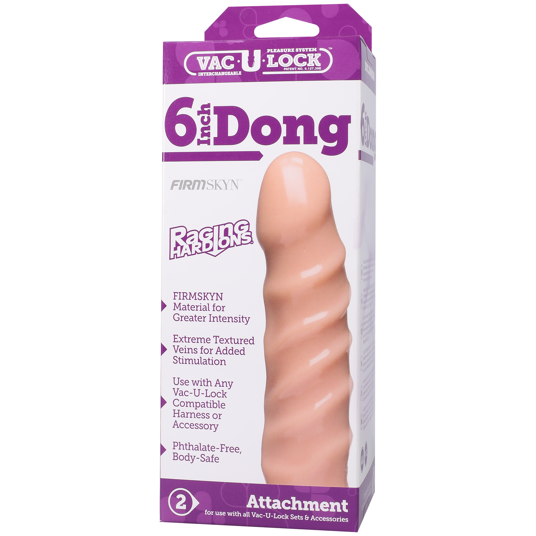 Vac-U-Lock - 6 Inch Dong - Raging Hard-Ons