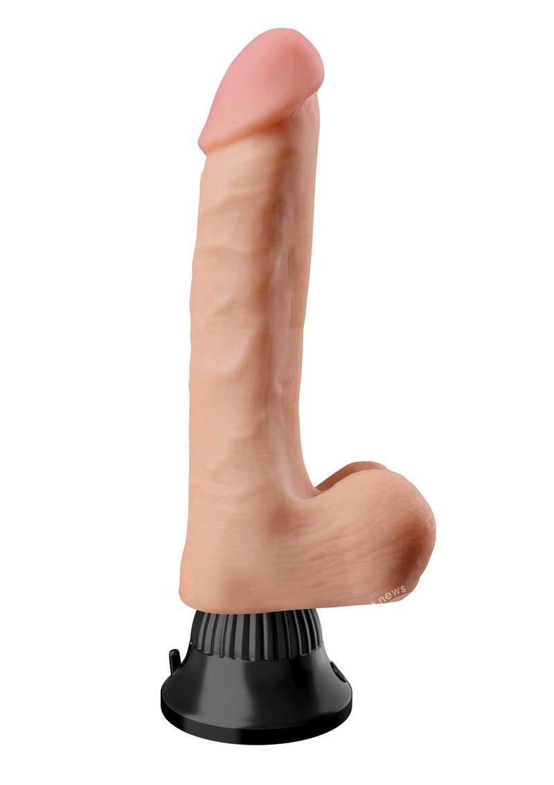 Pipedream Real Feel Deluxe No. 1 Realistic 6.5 in. Vibrating Dildo With Balls and Suction Cup