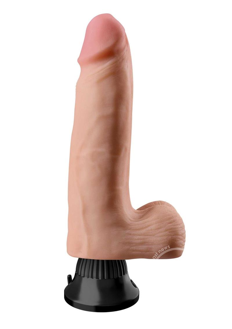 Pipedream Real Feel Deluxe No. 4 Realistic 7.5 in. Vibrating Dildo With Balls and Suction Cup