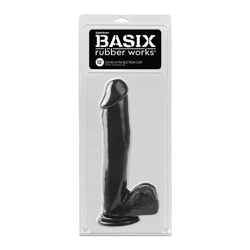 Pipedream Basix Rubber Works 12 in. Dong With Balls & Suction Cup