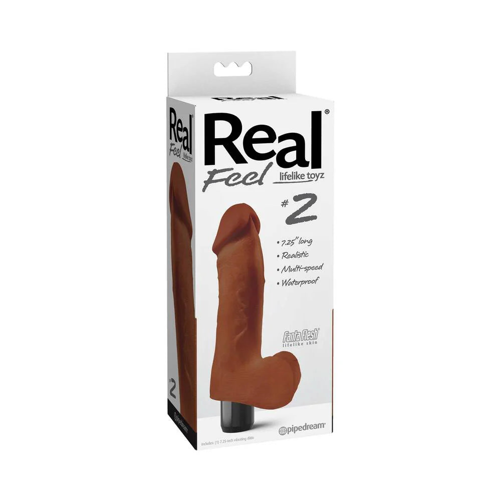 Pipedream Real Feel Lifelike Toyz No. 2 Realistic 7.25 in. Vibrating Dildo With Balls