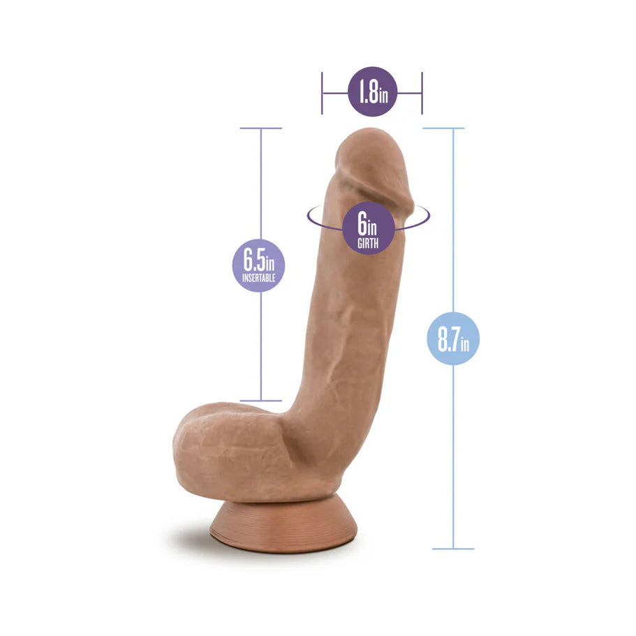 Blush Au Naturel Macho 8.5 in. Posable Dual Density Dildo with Balls & Suction Cup