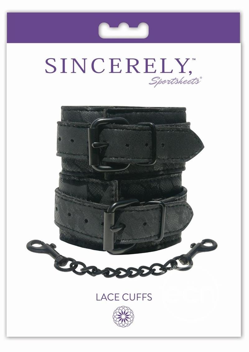 Sportsheets Sincerely Lace Adjustable Wrist Cuffs with Removable Chain