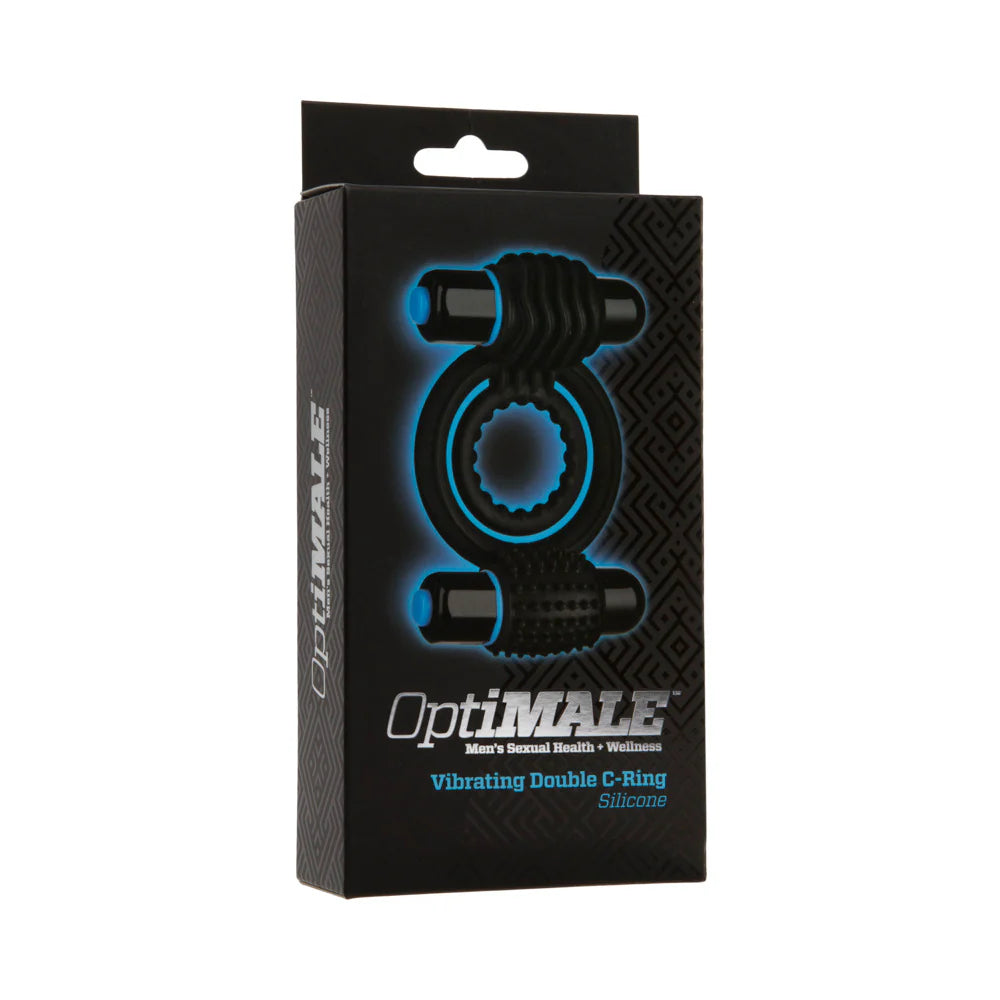 Doc Johnson OptiMALE Silicone Vibrating Double Cock Ring with Dual Bullets