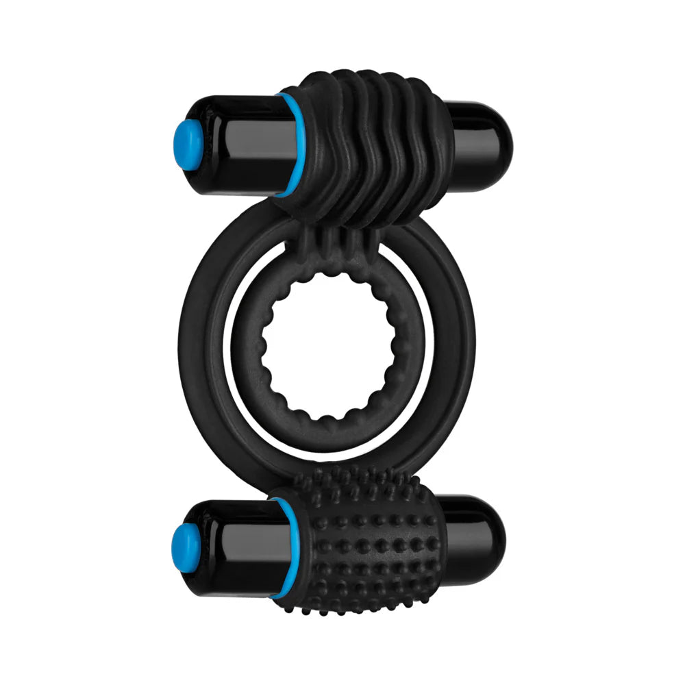 Doc Johnson OptiMALE Silicone Vibrating Double Cock Ring with Dual Bullets