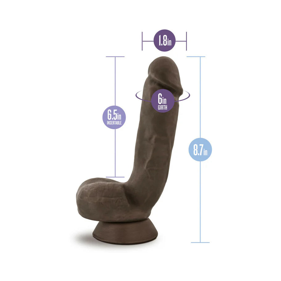 Blush Au Naturel Jerome 8.5 in. Posable Dual Density Dildo with Balls & Suction Cup