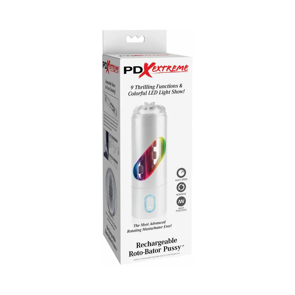 PDX Rechargeable Roto-Bator Pussy Light-Up Rotating Stroker
