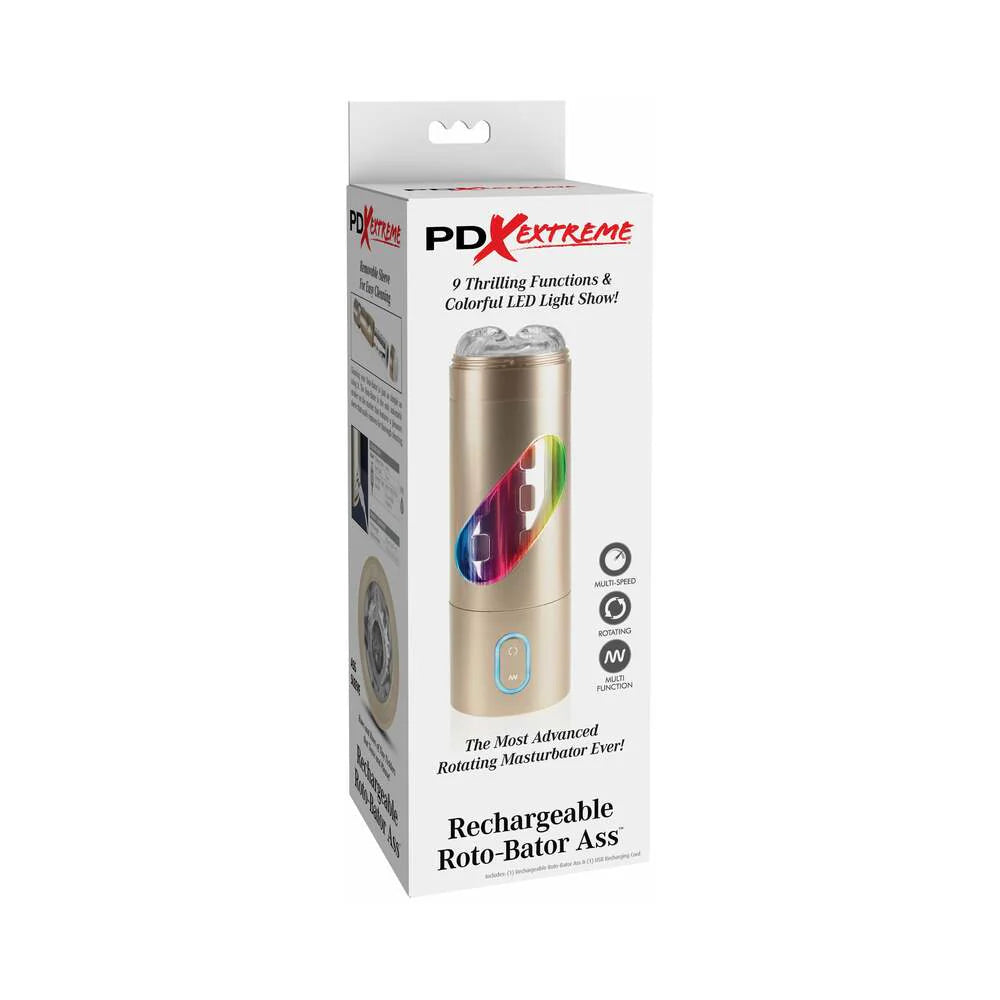 PDX Rechargeable Roto-Bator Ass Light-Up Rotating Stroker