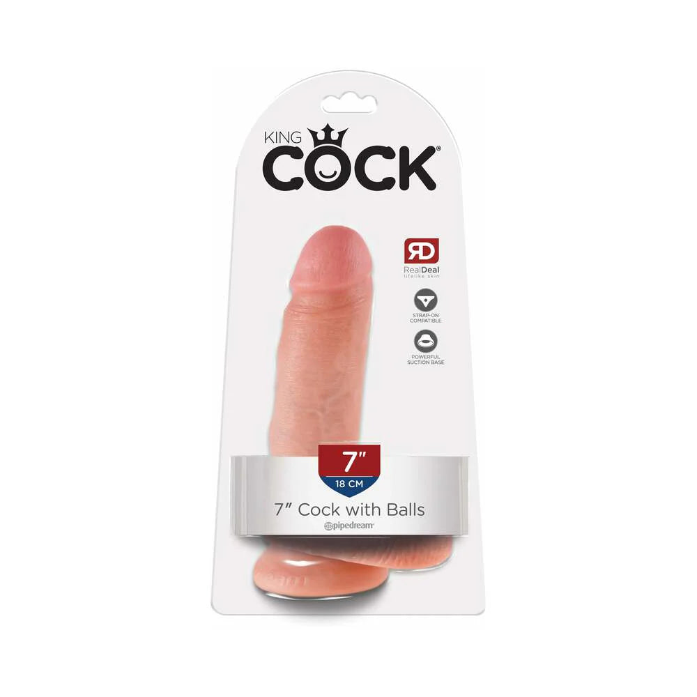 Pipedream King Cock 7 in. Cock With Balls Realistic Suction Cup Dildo