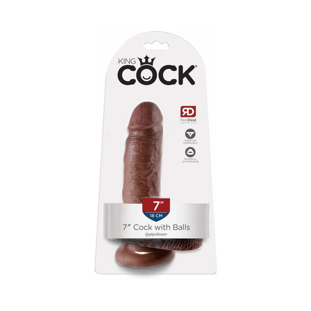 Pipedream King Cock 7 in. Cock With Balls Realistic Suction Cup Dildo