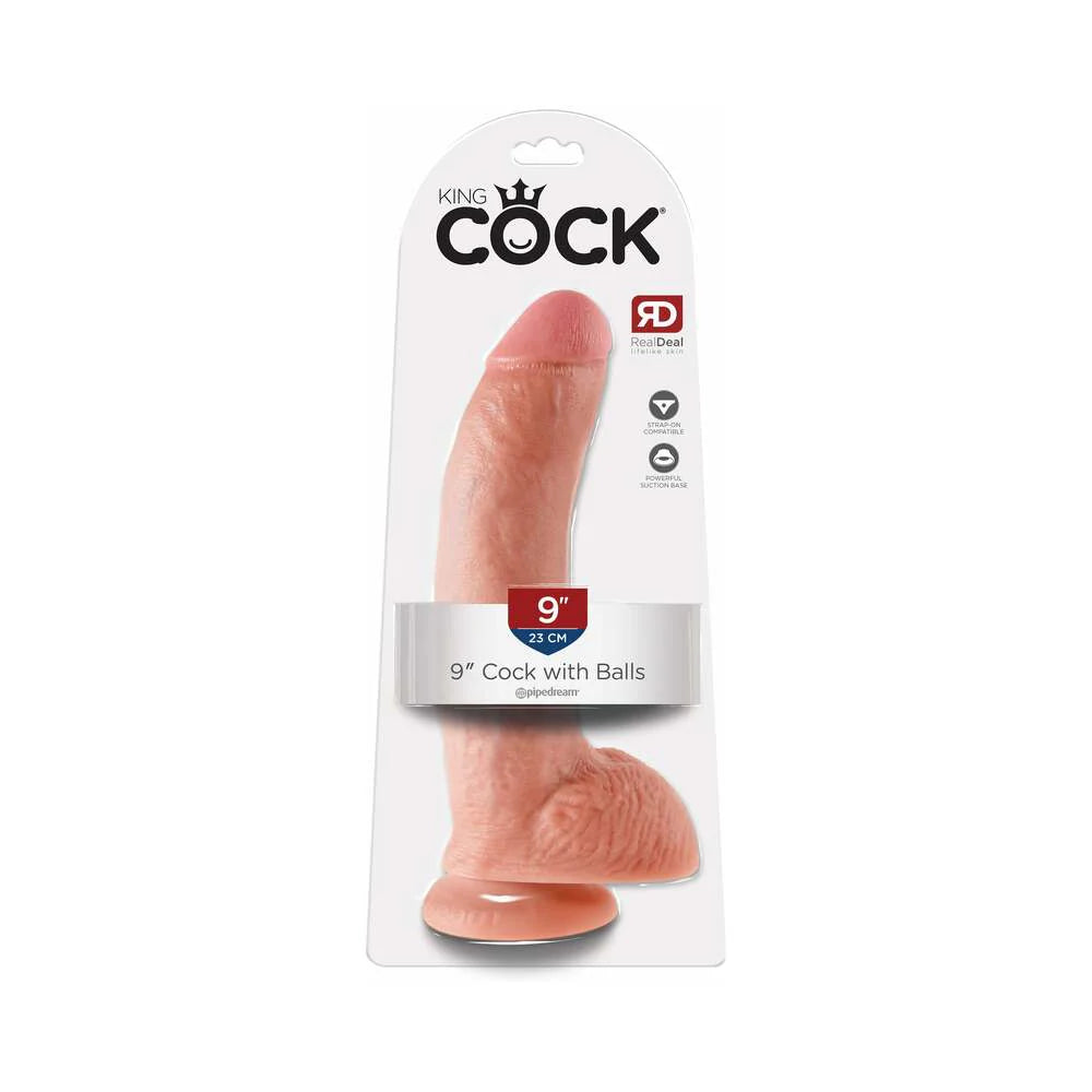 Pipedream King Cock 9 in. Cock With Balls Realistic Suction Cup Dildo