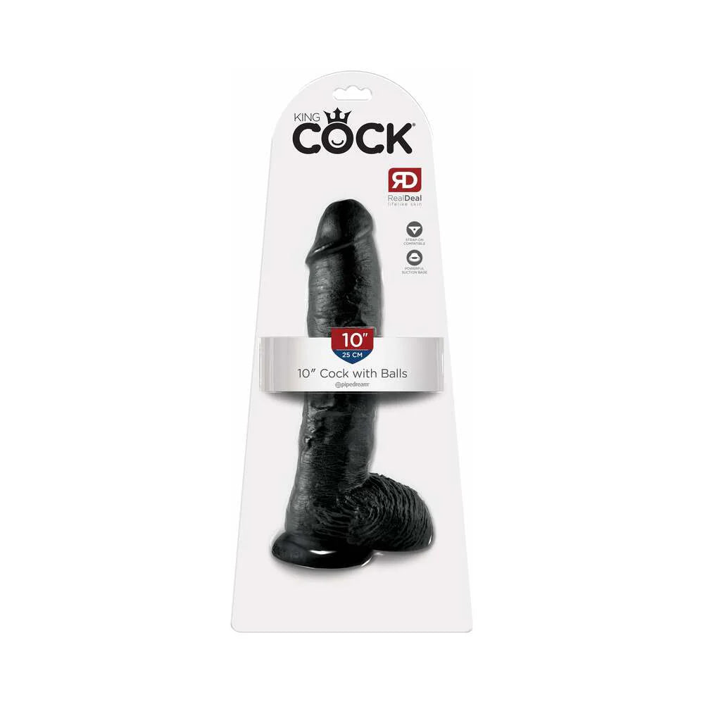 Pipedream King Cock 10 in. Cock With Balls Realistic Suction Cup Dildo