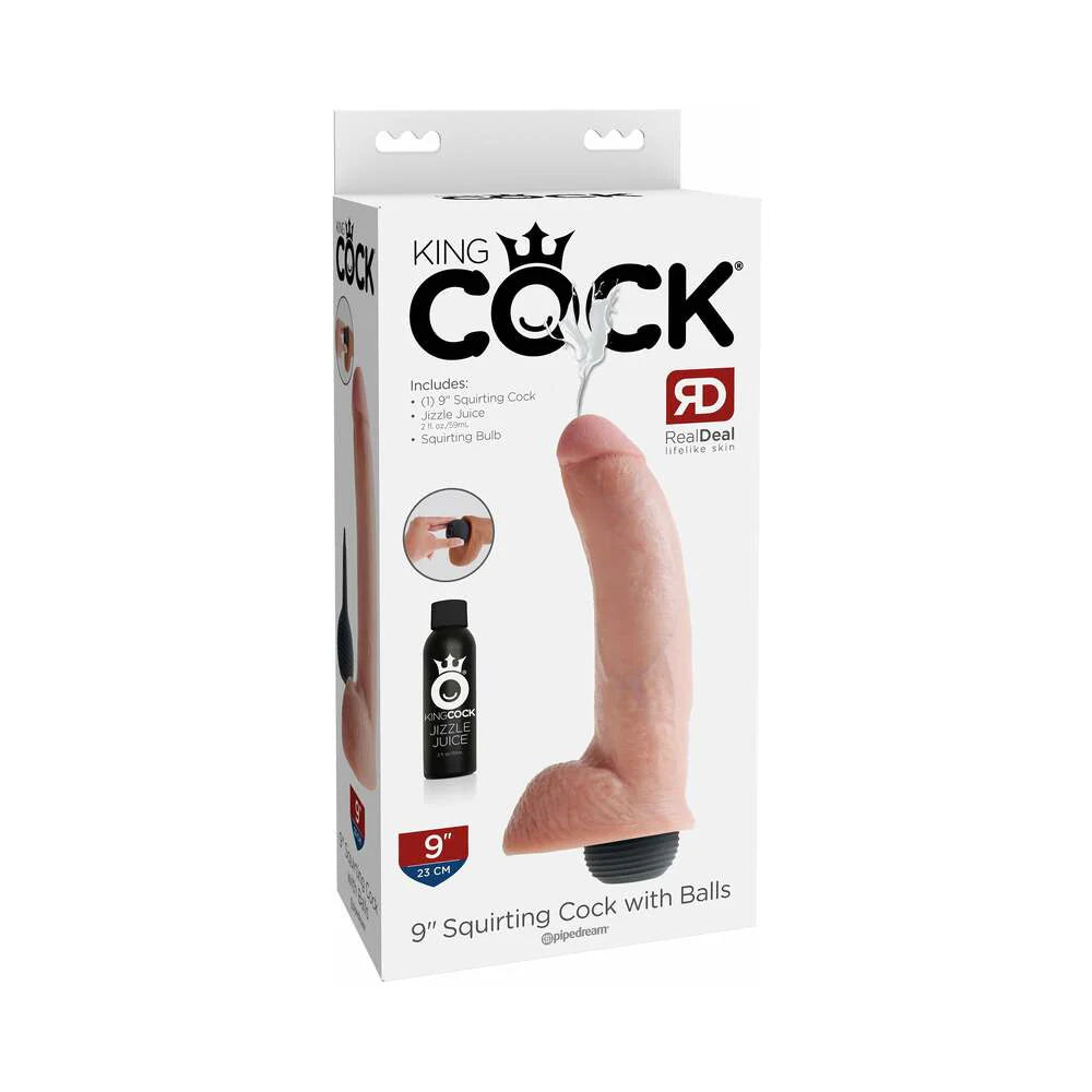 Pipedream King Cock 9 in. Squirting Cock With Balls Realistic Dildo