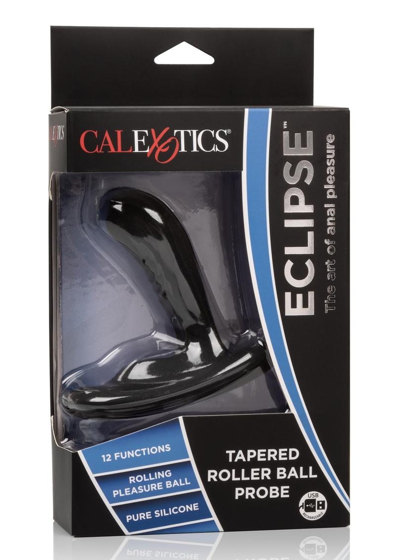 CalExotics Eclipse Tapered Roller Ball Probe Silicone USB Rechargeable Anal Plug Waterproof 4in