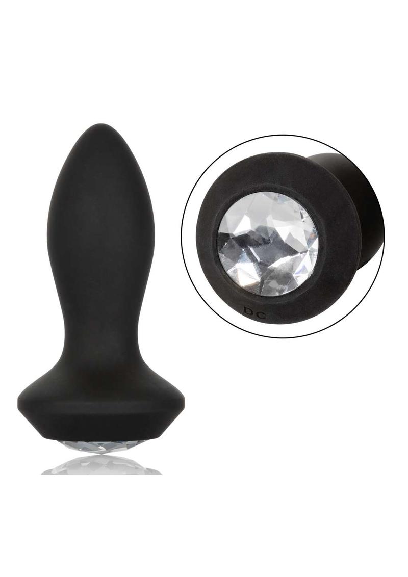 CalExotics Power Gem Vibrating Petite Crystal Probe Silicone Rechargeable Butt Plug