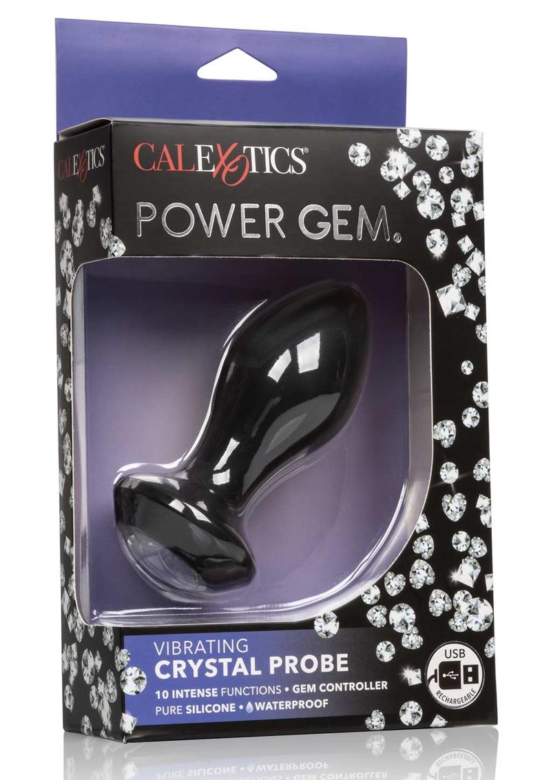 CalExotics Power Gem Vibrating Crystal Probe Silicone Rechargeable Butt Plug