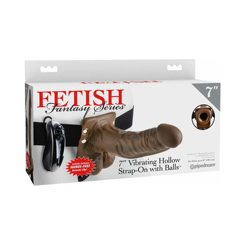 Pipedream Fetish Fantasy Series 7 in. Vibrating Hollow Strap-On with Balls