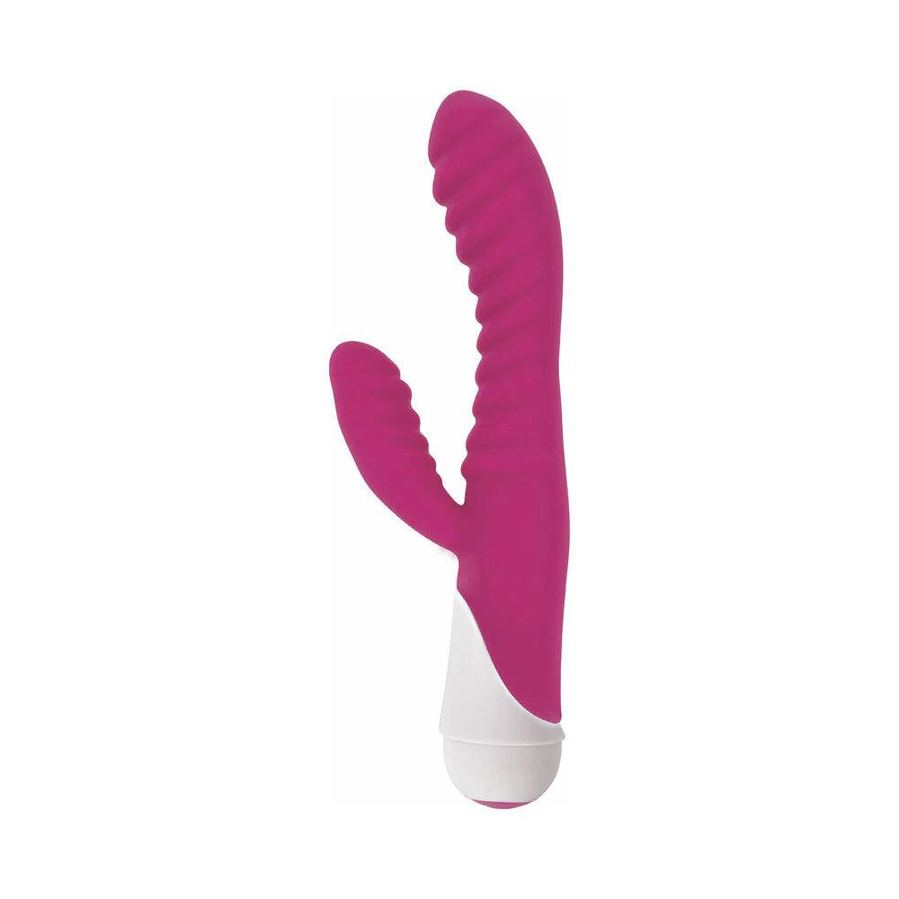 Curve Toys Gossip Celia Waterproof Ribbed Silicone Flexible Dual Stimulation Vibrator