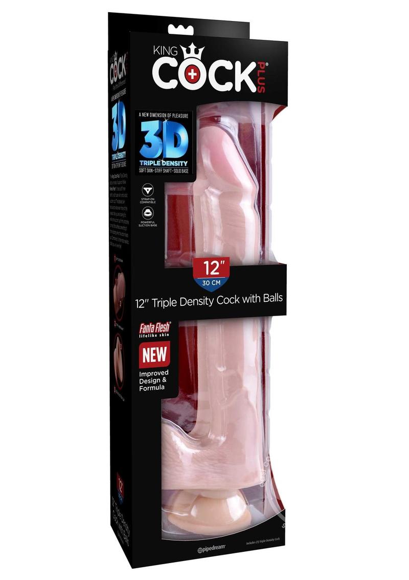 King Cock Plus Triple Density Dildo 12"