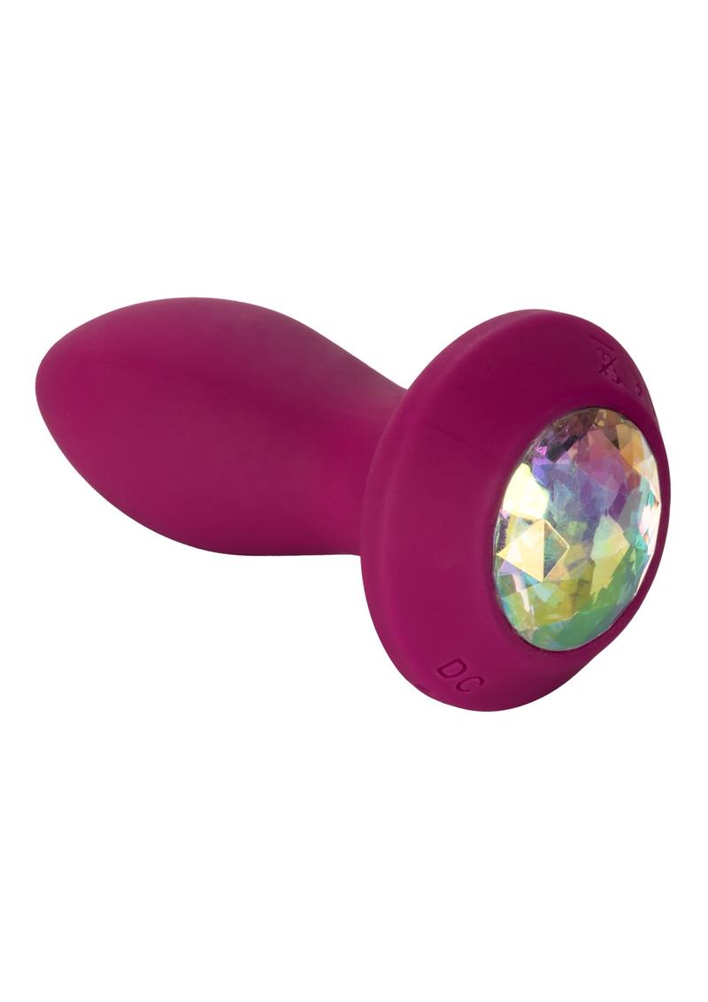 CalExotics Power Gem Vibrating Petite Crystal Probe Silicone Rechargeable Butt Plug