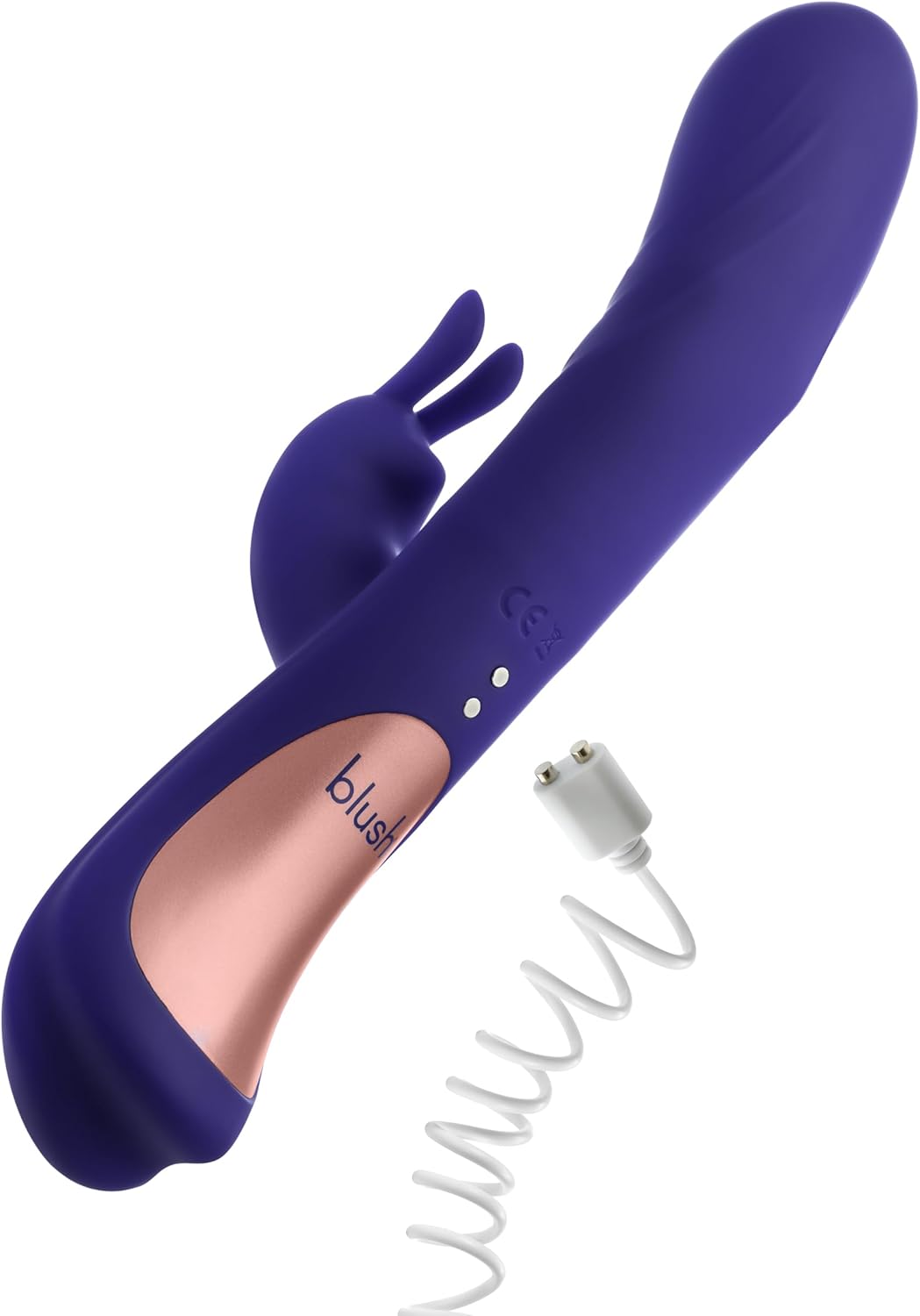 Blush Collection Harper Rechargeable Silicone Rabbit Vibrator - Midnight Blue