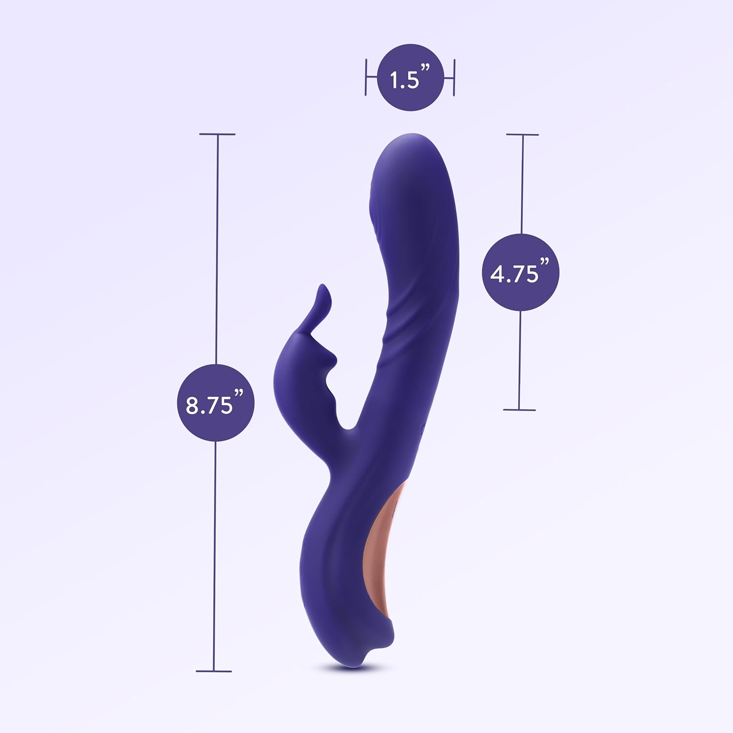 Blush Collection Harper Rechargeable Silicone Rabbit Vibrator - Midnight Blue