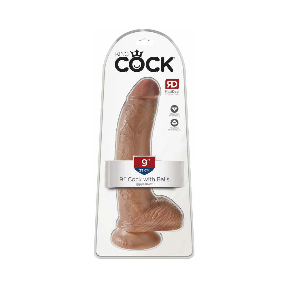 Pipedream King Cock 9 in. Cock With Balls Realistic Suction Cup Dildo