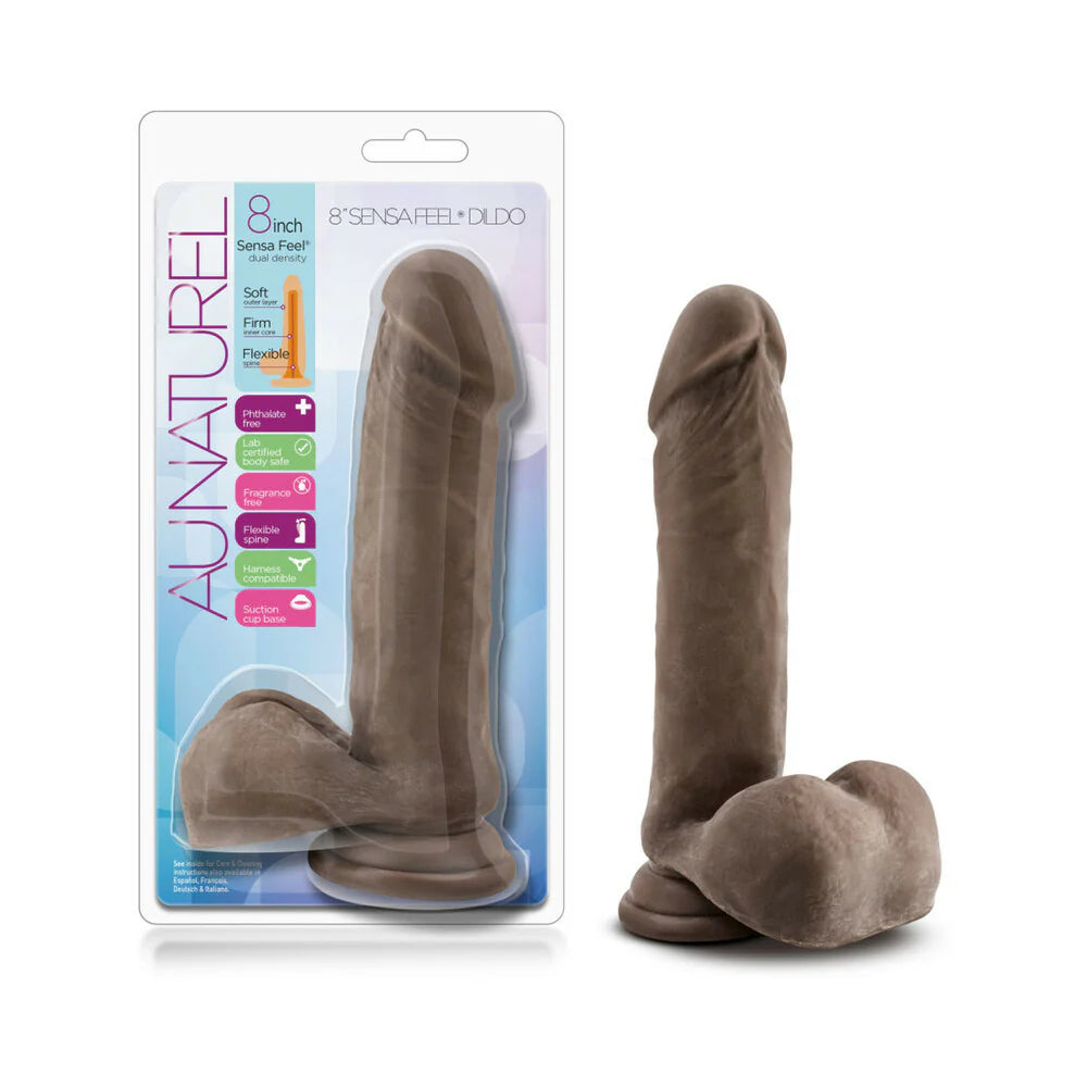 Blush Au Naturel 8 in. Posable Dual Density Dildo with Balls & Suction Cup