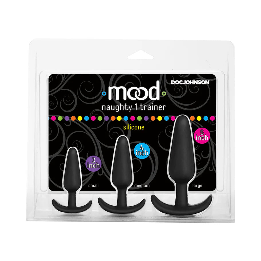 Doc Johnson Mood Naughty 1 Trainer Silicone Anal Plug (3 Piece Set)