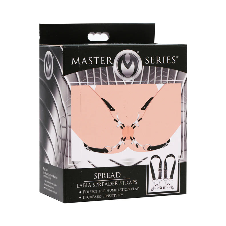 Master Series Spread Labia Spreader Straps with Clitoral Clamps