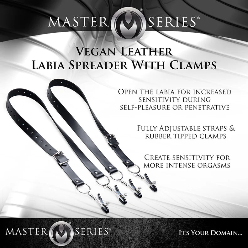 Master Series Spread Labia Spreader Straps with Clitoral Clamps