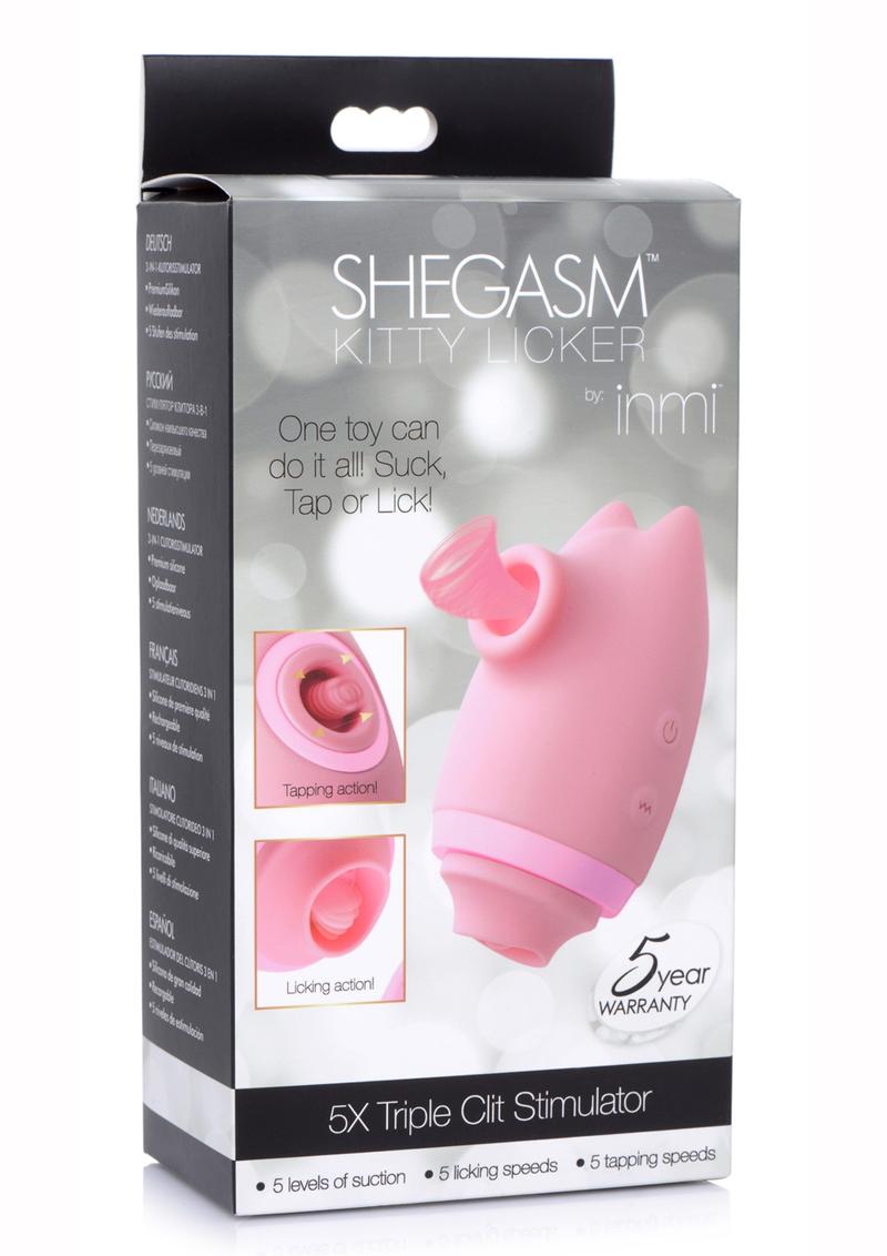 Inmi Shegasm Kitty Licker 5X Silicone Rechargeable Clit Stimulator