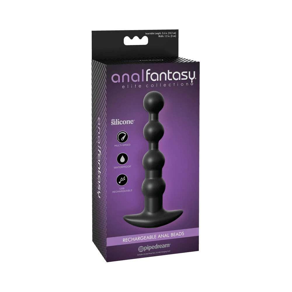 Pipedream Anal Fantasy Elite Collection Rechargeable Anal Beads Silicone Plug