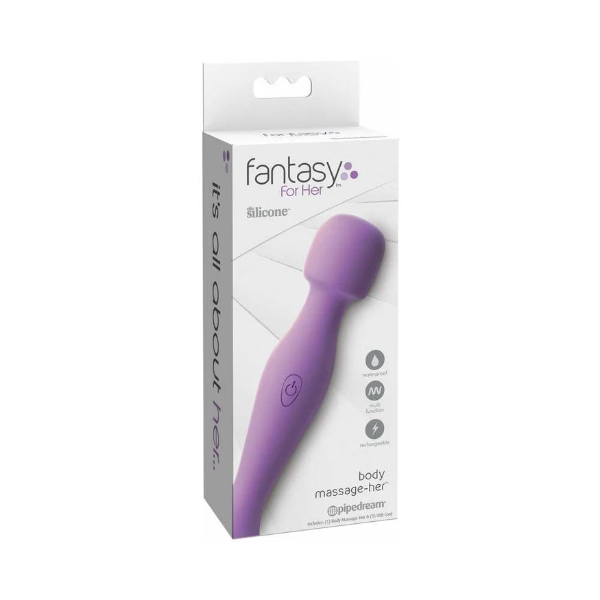 Pipedream Fantasy For Her Body Massage-Her Rechargeable Silicone Wand Vibrator – Your Personal Moment of Bliss