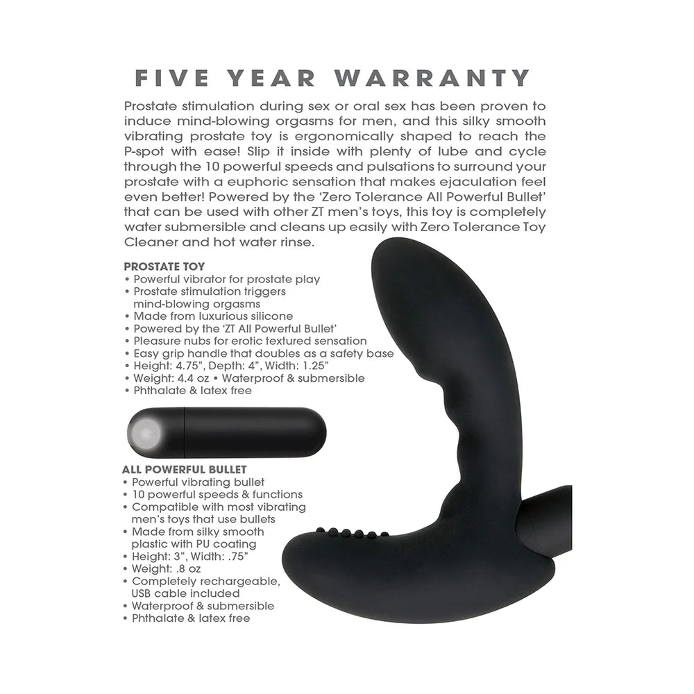 Zero Tolerance Eternal P-Spot Rechargeable Vibrating Prostate Massager