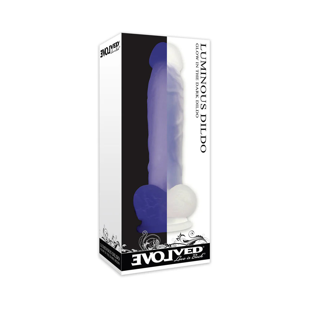 Evolved Luminous Poseable Glow in the Dark 8 in. Dildo With Balls