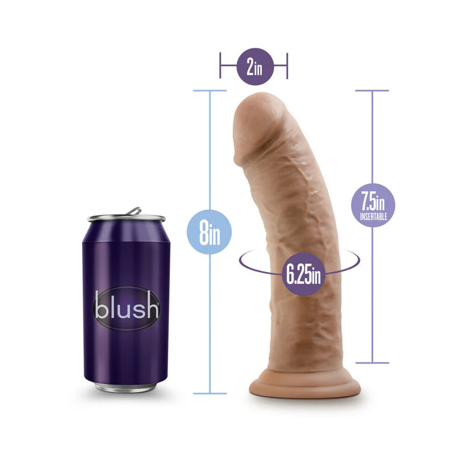 Blush Au Naturel 8 in. Posable Dual Density Dildo with Suction Cup