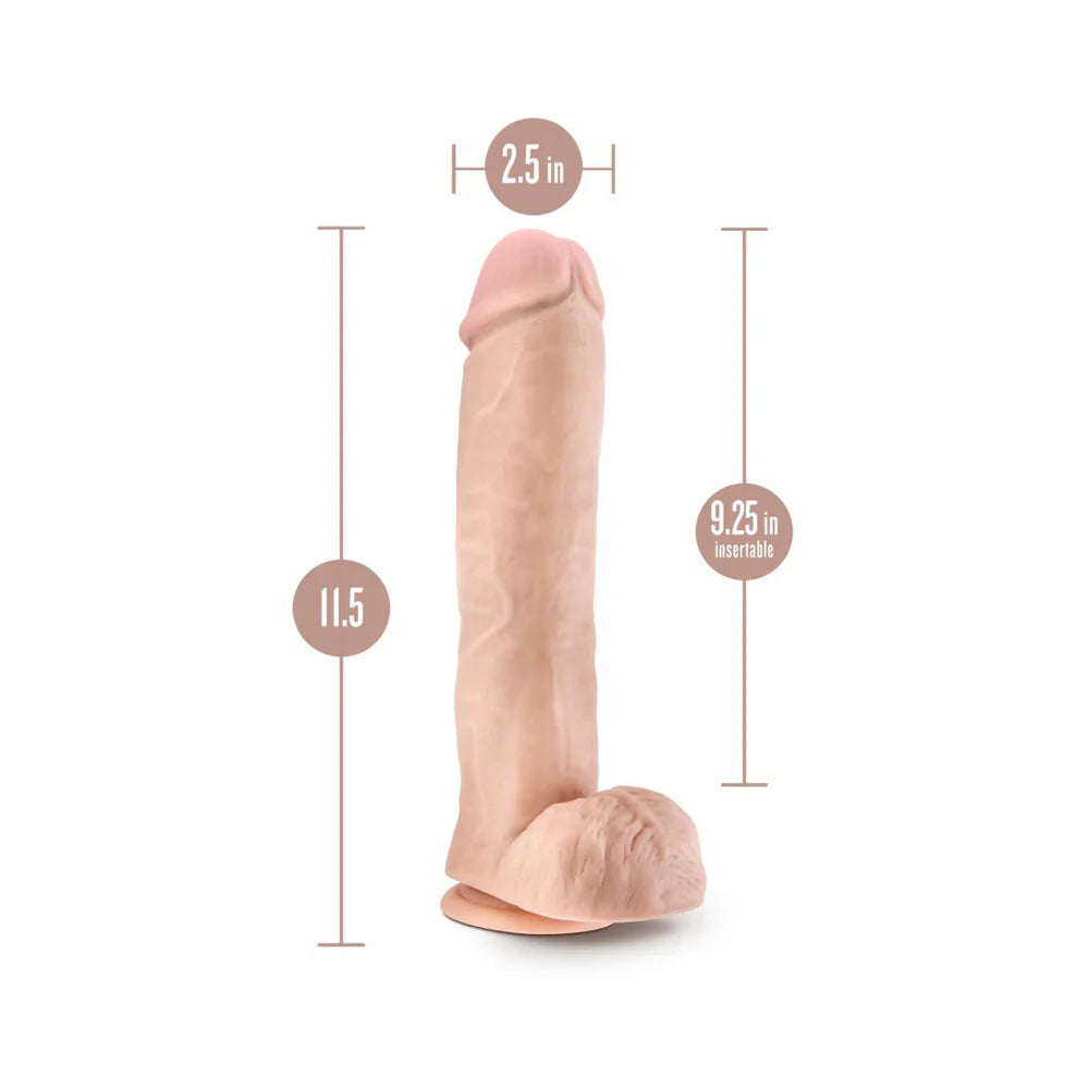 Blush Au Naturel Big John 11.5 in. Posable Dual Density Dildo with Balls & Suction Cup