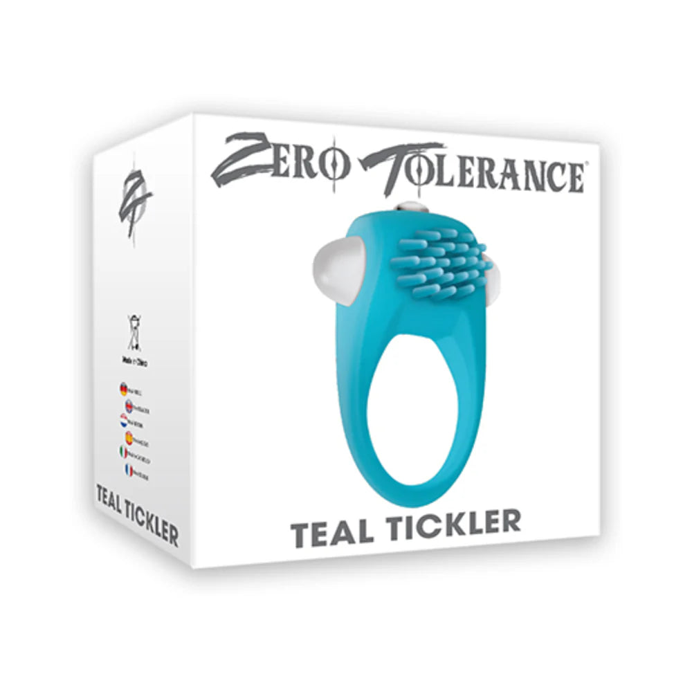 Zero Tolerance Teal Tickler Single-Speed Vibrating Silicone Cockring