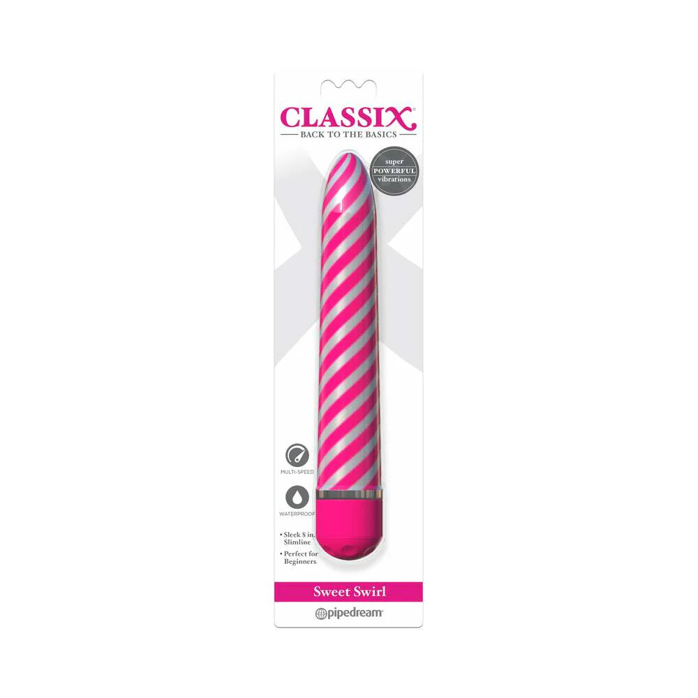 Pipedream Classix Sweet Swirl 8 in. Slimline Vibrator