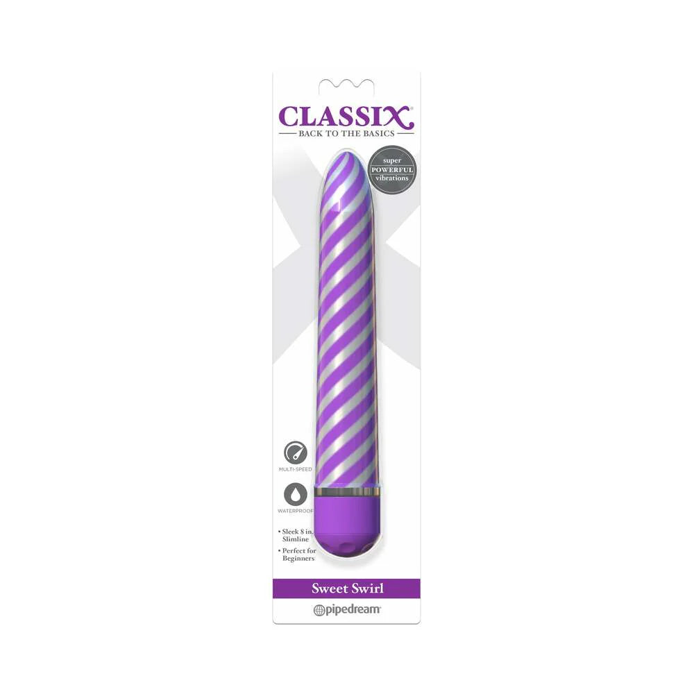 Pipedream Classix Sweet Swirl 8 in. Slimline Vibrator