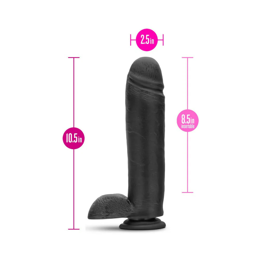 Blush Au Naturel Bold Huge 10.5 in. Posable Dual Density Dildo with Balls & Suction Cup