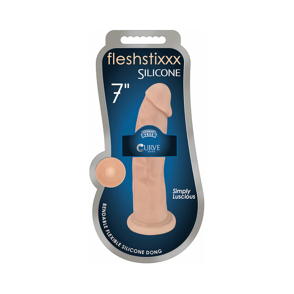 Curve Toys FLESHSTIXXX 7 in. Posable Silicone Dildo with Suction Cup