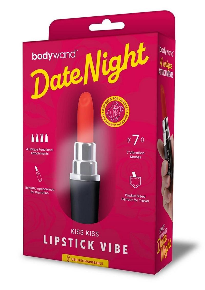 Bodywand Date Night Kiss Kiss Rechargeable Silicone Lipstick Vibrator