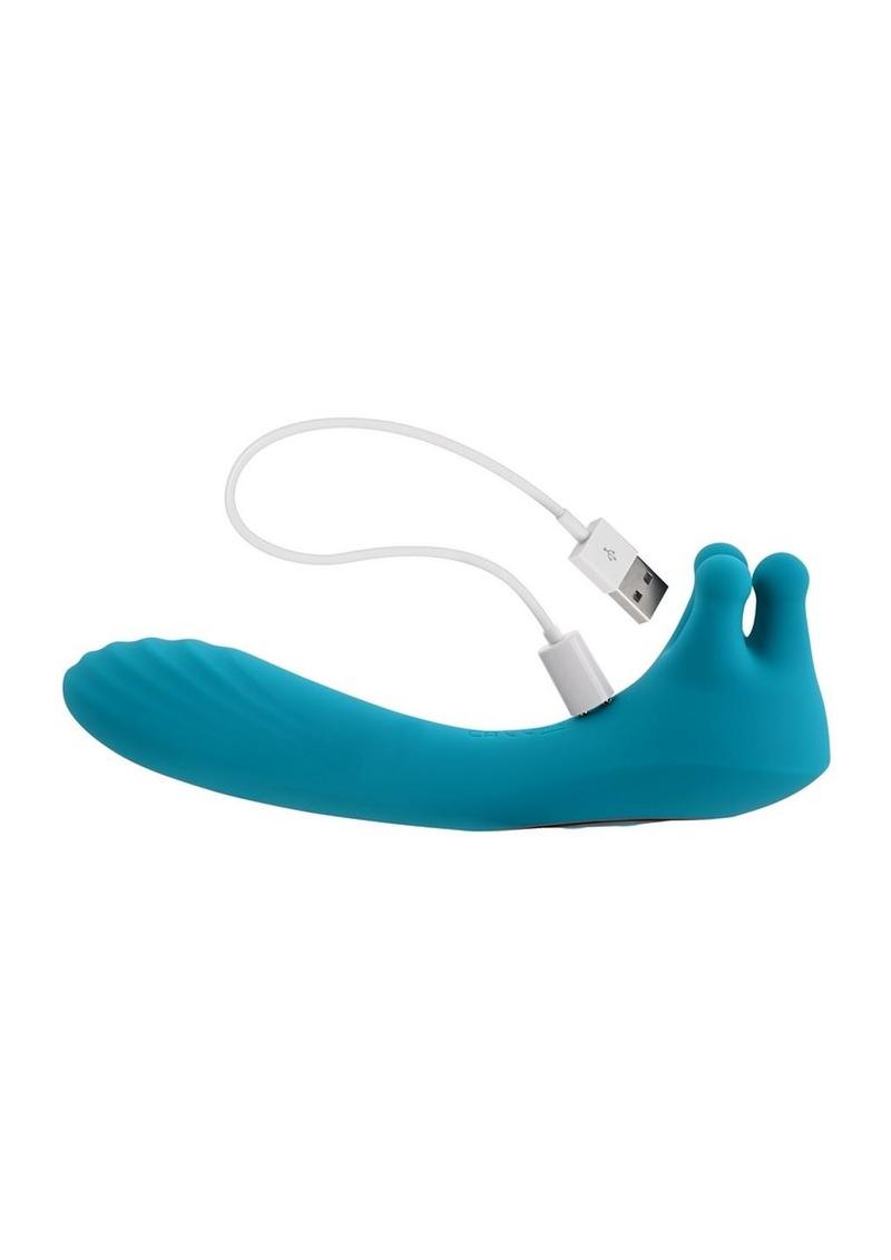 Evolved Heads or Tails Rechargeable Silicone Vibrator