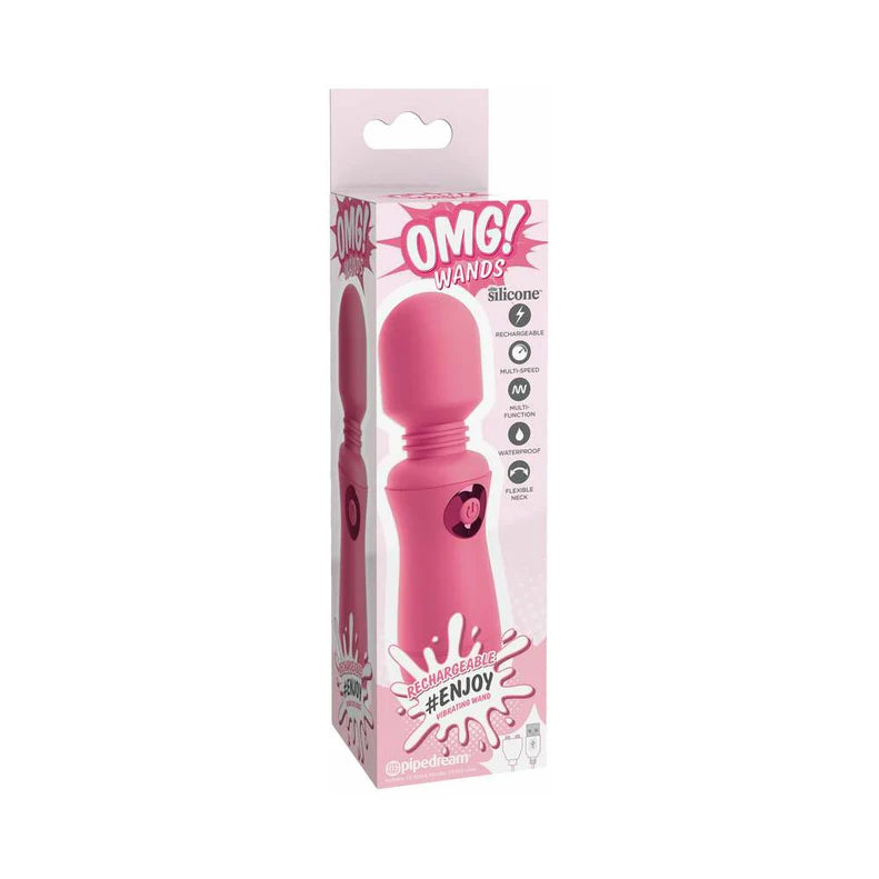 Pipedream OMG! Wands #Enjoy Silicone Rechargeable Flexible Vibrating Wand