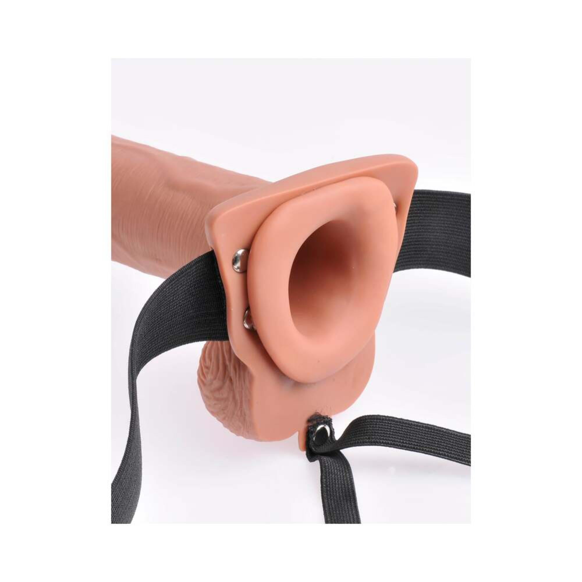 Pipedream Fetish Fantasy Series Vibrating 10 in. Hollow Strap-On With Balls